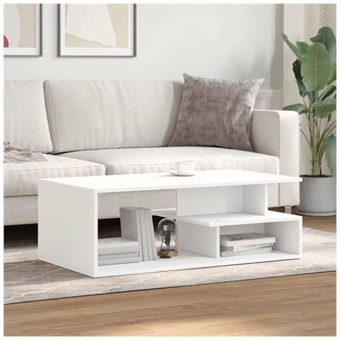 Lusso Casadino -  Tavolino Da Salotto Bianco 102x55x35 Cm In Legno Multistrato - Foto 2