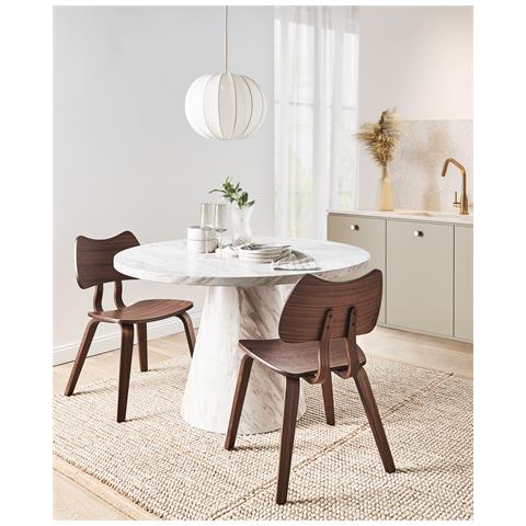 Set Di 2 Sedie Da Pranzo Diana Legno Marrone Scuro - Foto 1