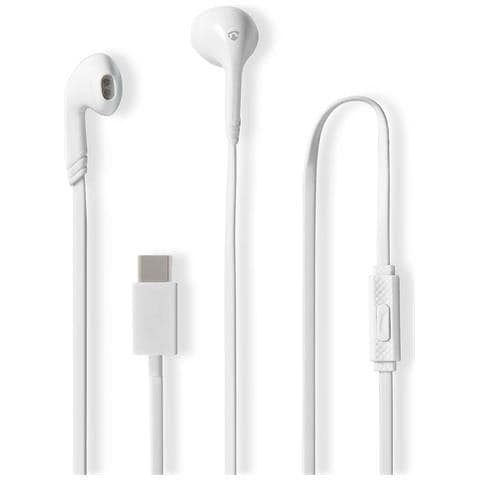 Cuffie Cablate Da 3,5 Mm Con Microfono E Controllo Del Volume 1,2 M, Bianco - Foto 1