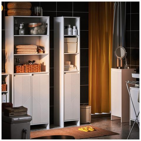 Colonna Bagno Con Portabiancheria 30x30x170 Cm Bzr158-w - Foto 7