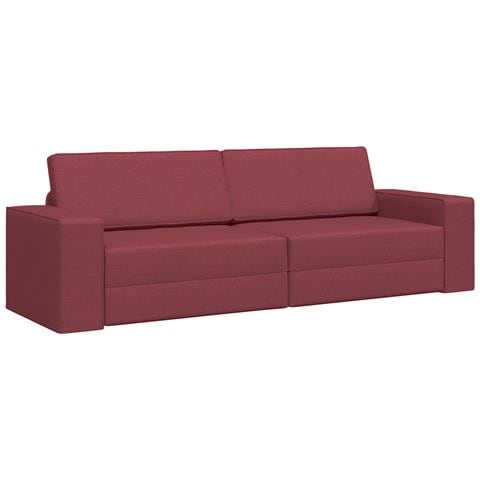 Divano Letto 2 in 1 Rosso Vino 245x150x60.5 cm Tessuto - Foto 1