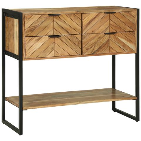 Tavolo Console 90x35x80 cm Legno Massello Acacia - Foto 1