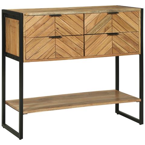 Tavolo Console 90x35x80 cm Legno Massello Acacia - Foto 2