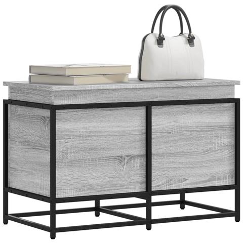 Contenitore con Coperchio Grigio Sonoma 80x40x51,5cm Truciolato - Foto 2
