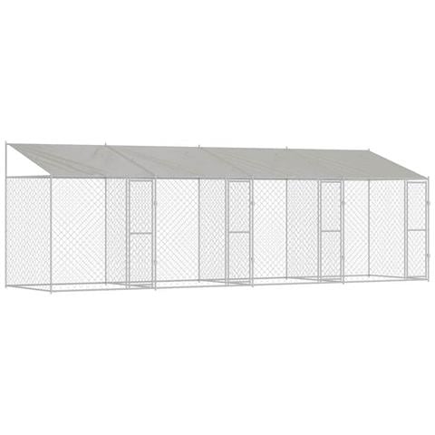 Gabbia per cani Argento 800 x 200 x 256 cm Acciaio zincato - Foto 1