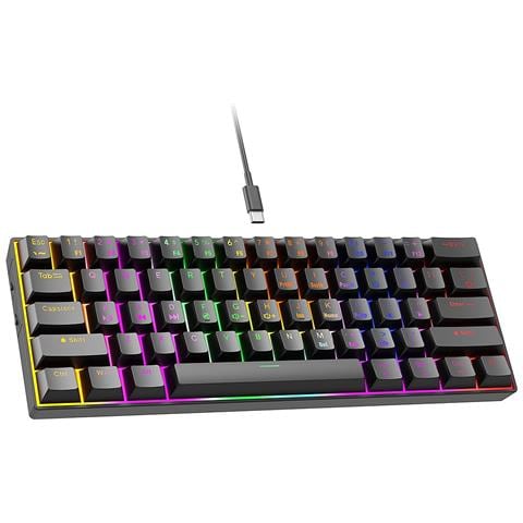 Tastiera Meccanica Cablata A 61 Tasti Con Retroilluminazione Mista - Compatta, Portatile E Personalizzabile Black - Foto 1