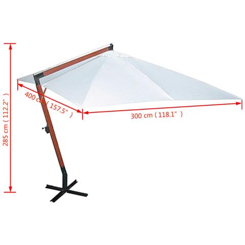 Lusso Casadino -  Ombrellone 300 X 400 Cm Bianco - Foto 6