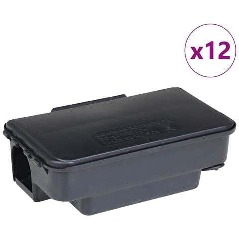Trappole per Topi 12 pz Nere 22x12,5x7,5 cm - Foto 1
