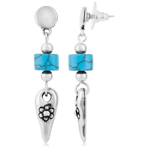 Orecchini In Argento Con Pietra Turchese - Foto 1