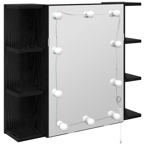 Mobiletto per specchio Rovere Nero 70 x 16,5 x 60 cm - Foto 1