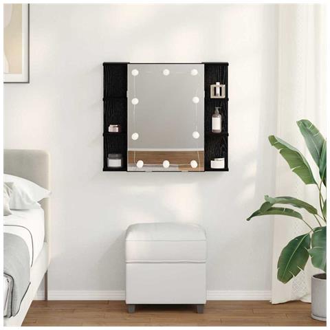 Mobiletto per specchio Rovere Nero 70 x 16,5 x 60 cm - Foto 2