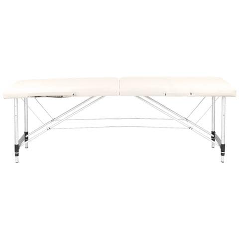 lettino da massaggio pieghevole alluminio comfort 2 sezioni crema - Foto 4