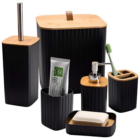 Set Di Accessori Da Bagno A 6 Pezzi Cestino Dispenser Di Sapone - Foto 1