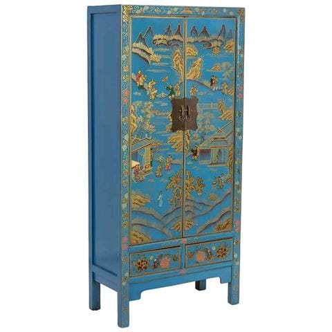 Armadio In Legno Blu 80x38,5x174,5cm - Foto 1
