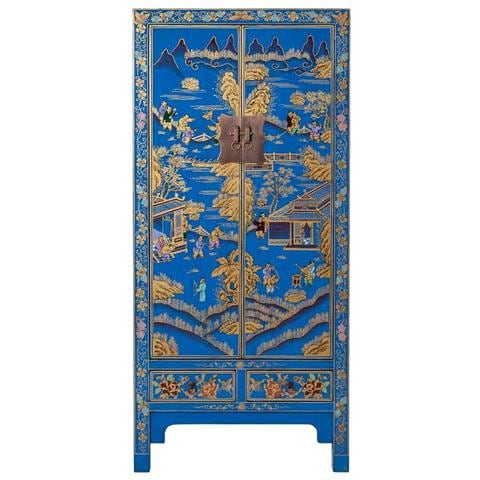 Armadio In Legno Blu 80x38,5x174,5cm - Foto 2