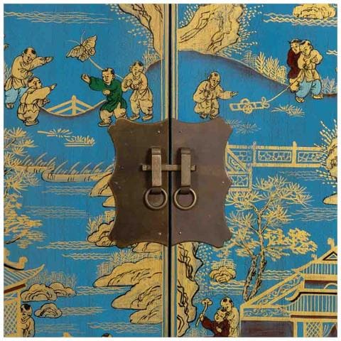 Armadio In Legno Blu 80x38,5x174,5cm - Foto 8