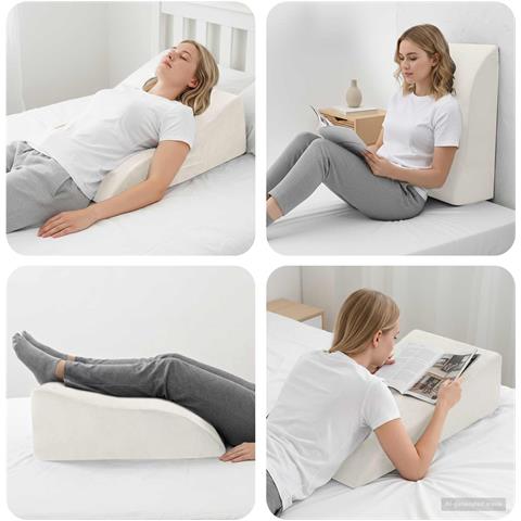 Cuscino per Gambe Bianco 68 x 40 x 21,5 cm Schiuma PU - Foto 2