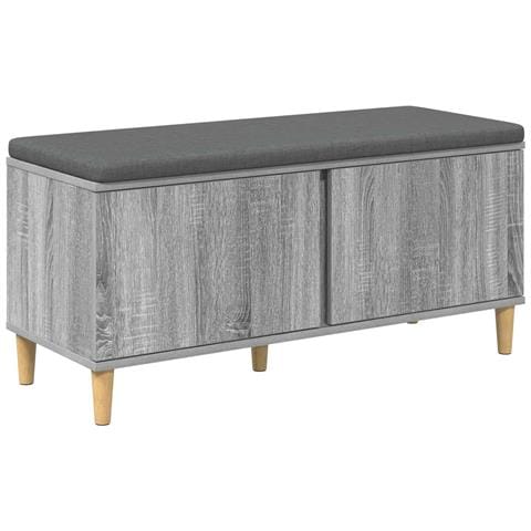 Panca per ingresso con cuscino Sonoma grigia 100 x 38 x 46 cm - Foto 1