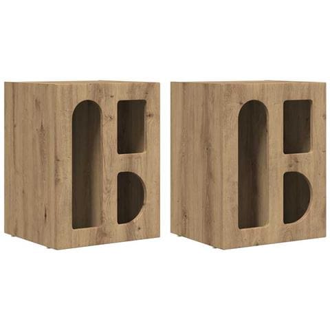Comodino 2 pcs Rovere artigianale 40 x 35 x 50 cm - Foto 1