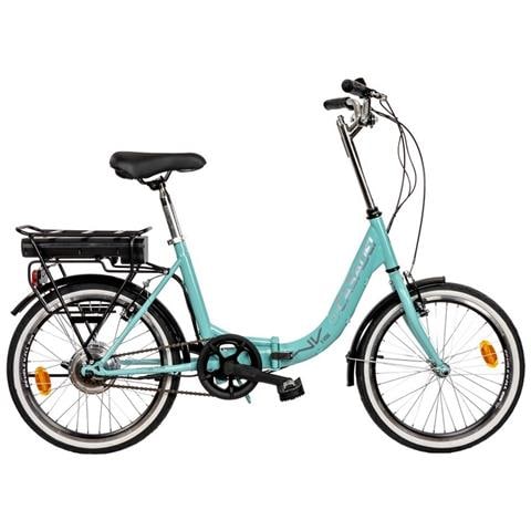 Bici E-bike Pieghevole In Acciaio Misura 20 Batteria 24v 7.8ah Motore Mxus 250w 19nm Bicicletta Richiudibile - Taglia Unica Azzurro - Foto 1