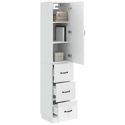 Set di armadi 2 pcs Bianco Lucido 33 x 34,5 x 87 cm - Foto 2