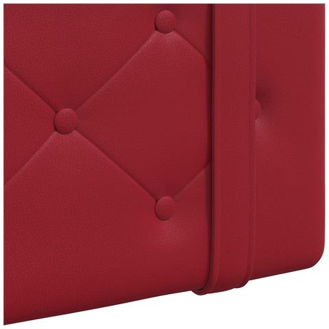 Testiera sospesa Con luce LED Rosso Vino Similpelle - Foto 9