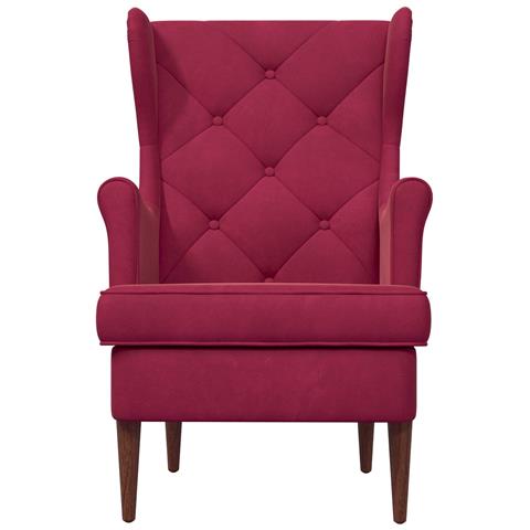 Poltrona Rosso Vino Velluto - Foto 2