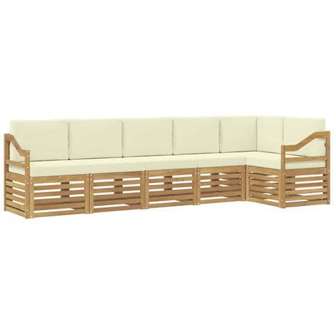 Set divano sezionale con cuscino 6 pcs Bianco e Crema - Foto 1