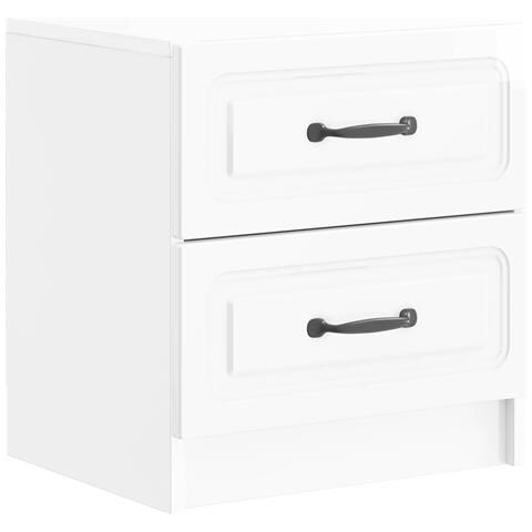 Armadio da Notte con cassetto Bianco Lucido 43 x 34,5 x 44,5 cm - Foto 1