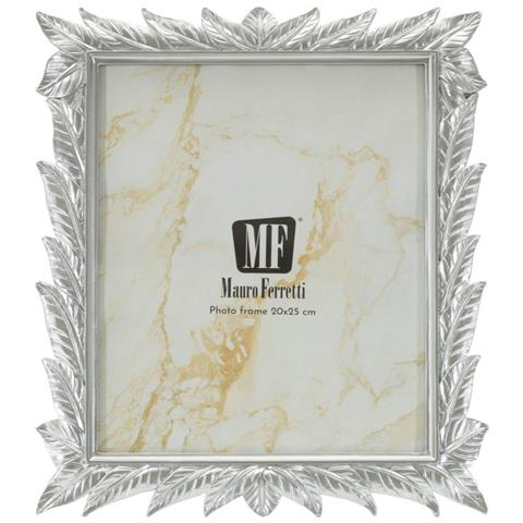 Cornice Portafoto Leavy Silver In Resina Argento Con Foglie 20x25 - Foto 2
