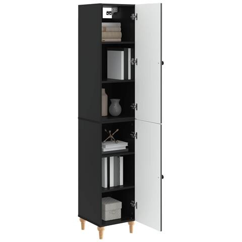Set di armadi 2 pcs Nero Legno ingegnerizzato - Foto 2