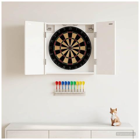 Armadio per Dartboard ALKMAAR Bianco Lucido - Foto 2