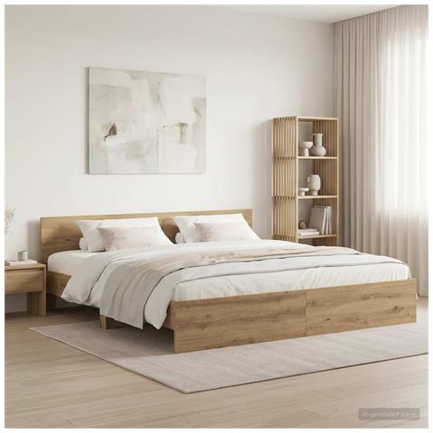 Struttura letto con testata Rovere Artigianale 200 x 200 cm - Foto 2
