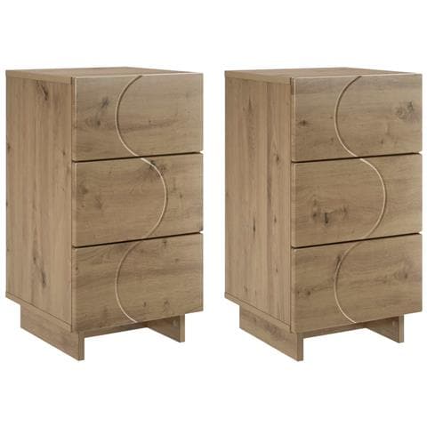 Comodino 2 pz Rovere Artigianale 33,5 x 34,5 x 60 cm - Foto 1