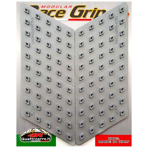 Protezione Serbatoio Antiscivolo Laterale per Moto Race Grip Evo, Argento, 16 x 5,5 cm, 2 Pezzi - Foto 1