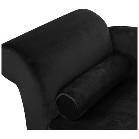 Chaise Longue In Tessuto Velluto Nero Luiro - Foto 19