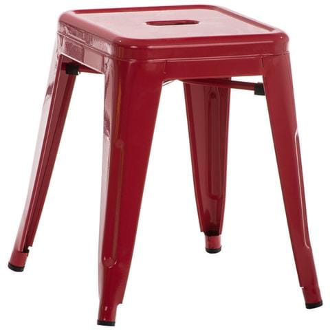 Panchetto Multiuso Armin in Metallo I Sgabello Industriale Impilabile I Sgabello Fisso Urban da Cucina Alt. 46 CM I Carico Max 200 kg Rosso - Foto 1