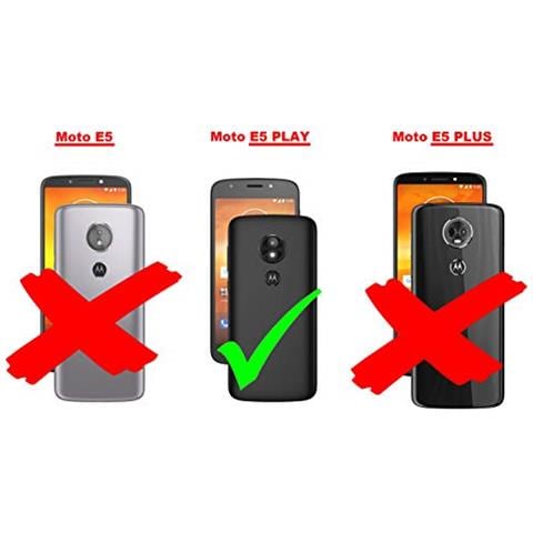 Custodia Compatibile Con Motorola Moto E5 Play In Rosso Mela - Coperchio Protettiva Con Chiusura Magnetica, Funzione Stand E Tasca Per Le Carte - Foto 2