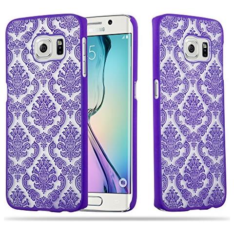 Custodia Compatibile Con Samsung Galaxy S6 Edge In Viola - Hard Case Coperchio Protettivo Con Disegno Floreale Paisley Henné Contro I Graffi E Gli Urti - Foto 1
