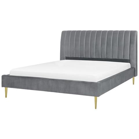 Letto Matrimoniale In Velluto Grigio 180x200 Cm Marville - Foto 21