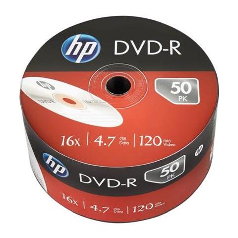 50 PZ DVD-R HP 16X 4,7GB 120 MIN. SILVER - Foto 3