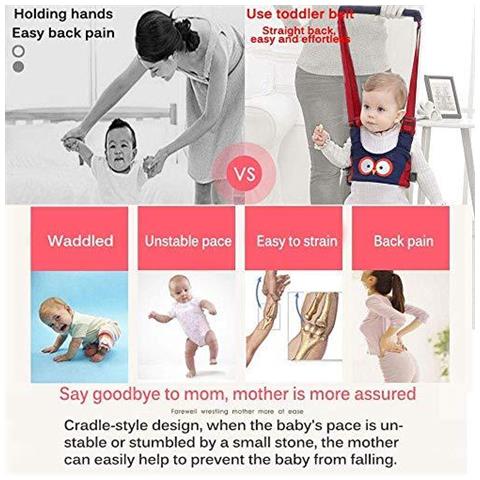 Bambino A Piedi Cablaggio Handheld Girello Cassetta Di Sicurezza Stand Hand Held Bambino Guinzaglio Assistente Walking Helper Turismo Traspirante Cavo Di Sicurezza Nastro Per Infantili Regolabile (blu) - Foto 4