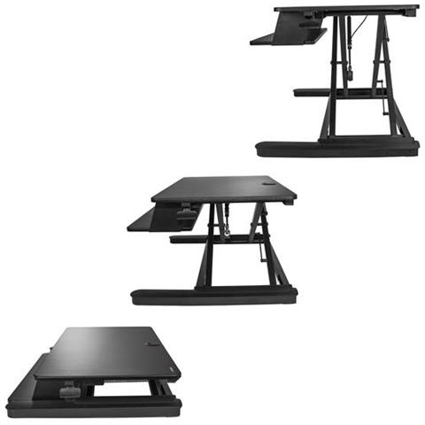 Stazione Di Lavoro Sit-stand Regolabile Per 2 Monitor da 89cm max 12.7 Kg - Foto 2