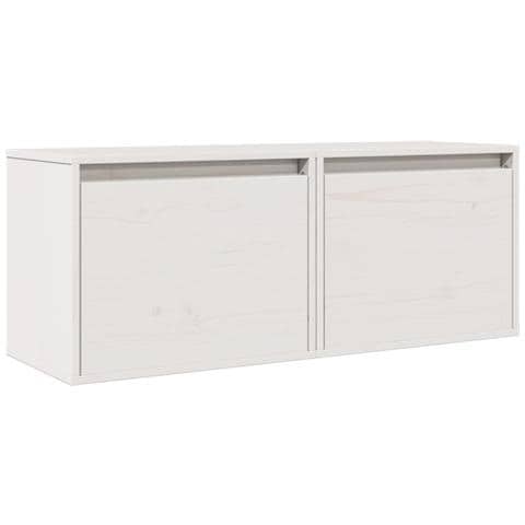 Pensili Bianchi 2 Pz 45x30x35 Cm In Legno Massello Di Pino - Foto 1