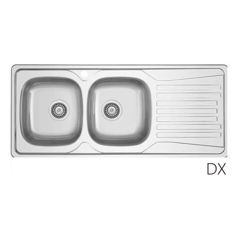 Lavello Incasso Acciaio Inox 116x50 Cm Gocciolatoio Dx - Foto 1