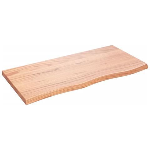 Piano Bagno Marrone 100x50x (2-4) cm Legno Massello Trattato - Foto 1