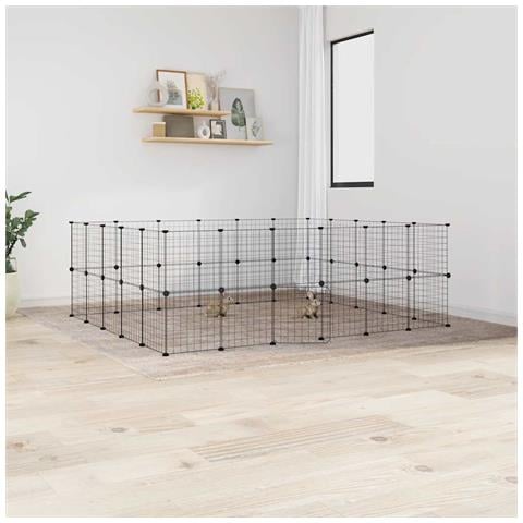 Gabbia Per Animali 44 Pannelli Con Porta Nera 35x35 Cm Acciaio - Foto 2