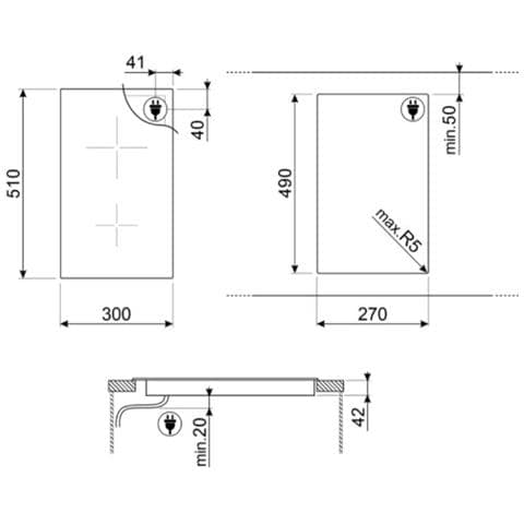 Piano Cottura SE232TD1 Elettrico 2 Zone Cottura da 30 cm Colore Nero - Foto 2