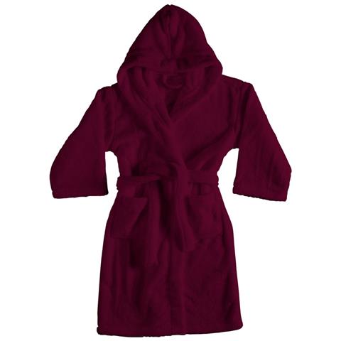 Accappatoio Con Cappuccio In Morbida Spugna Mod. Sophie Tinta Unita Vari Colori M Bordeaux - Foto 1