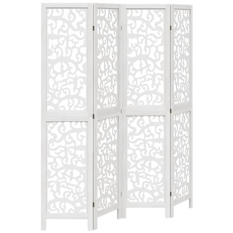 Divisorio Ambienti 4pannelli Bianco Legno Massello Di Paulownia - Foto 2